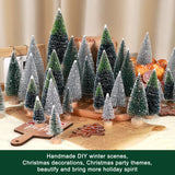 Mini Árboles Navideños Artificiales con Base de Madera para Decoración