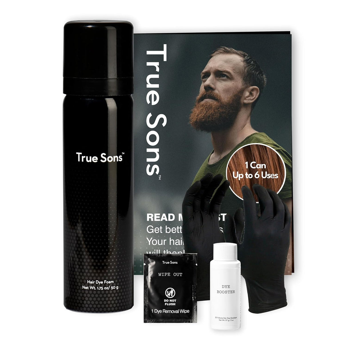 aspecto natural, sin esfuerzo,(Auburn),True Sons kit de tinte