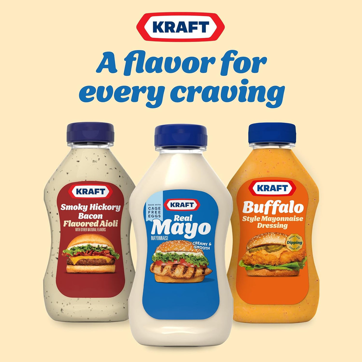 Mayonesa Kraft Real Cremosa y Suave, 12 fl oz botella
