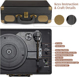 Reproductor de Vinilo Bluetooth Portátil con Altavoces Integrados