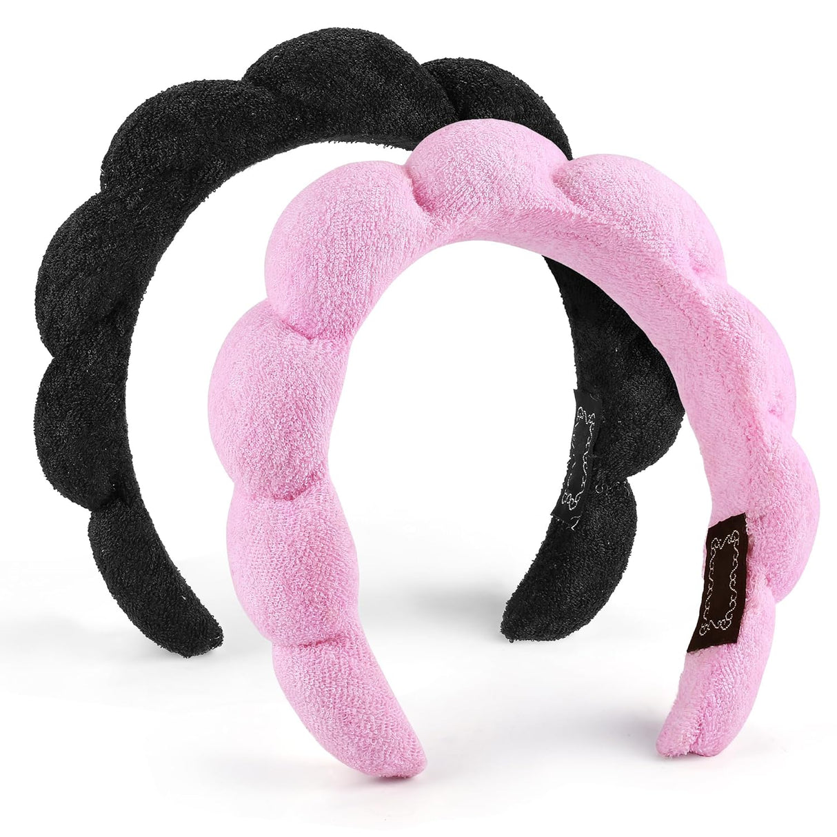Diademas de spa para lavar la cara o el rostro rosa y negro