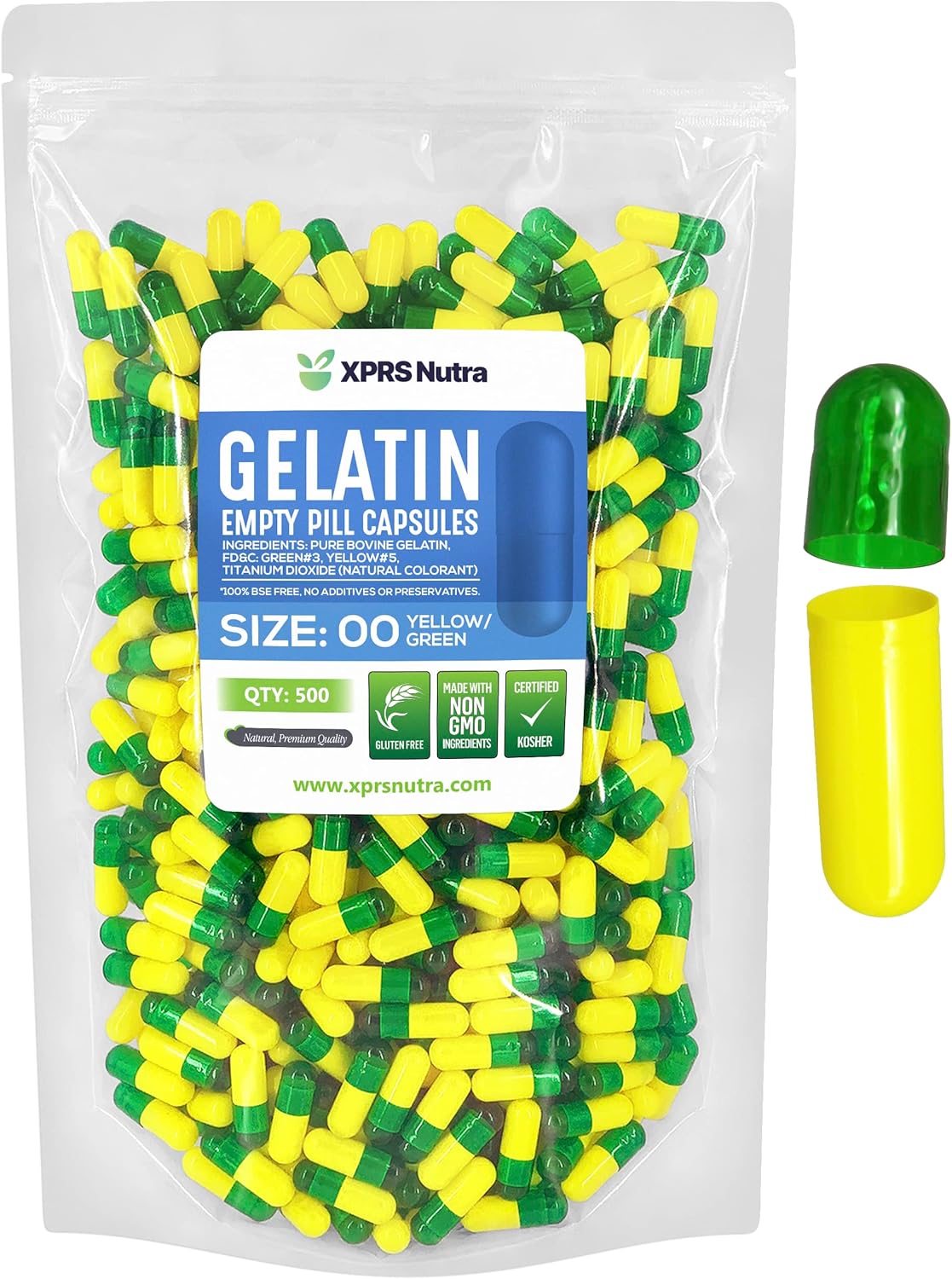 Cápsulas Vacías de Gelatina 00 XPRS Nutra - 500 Unidades