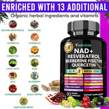 Suplemento NAD 300mg y Resveratrol 1000mg, Fórmula Orgánica