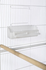 Jaula de vuelo de hierro forjado con soporte tiza blanca