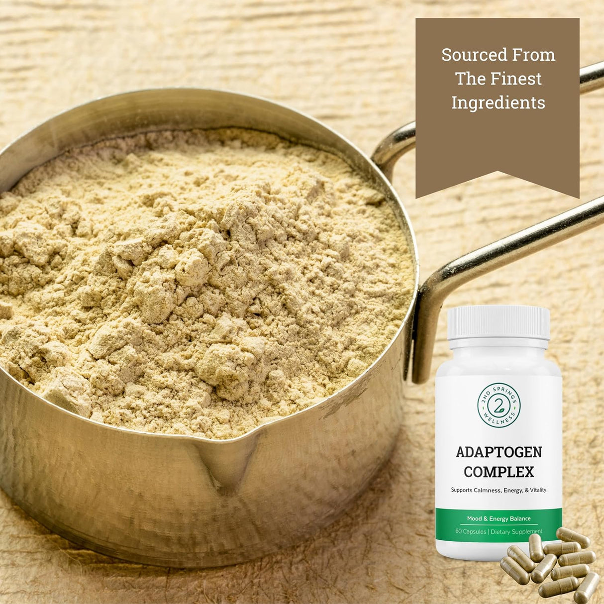 Complejo adaptógeno Calmness Energy and Vitality Booster 60u