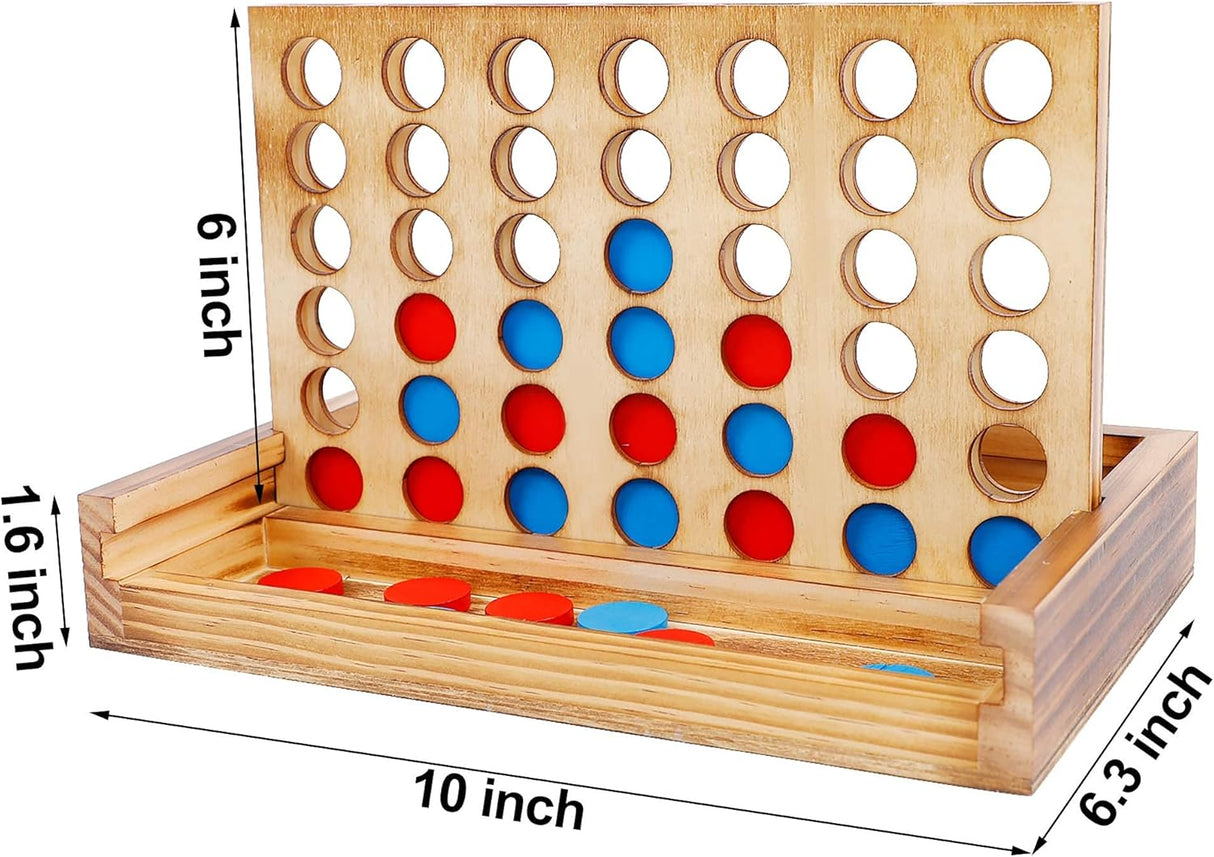 Juego de Mesa Tic Tac Toe y 4 en Línea - Glintoper, Madera