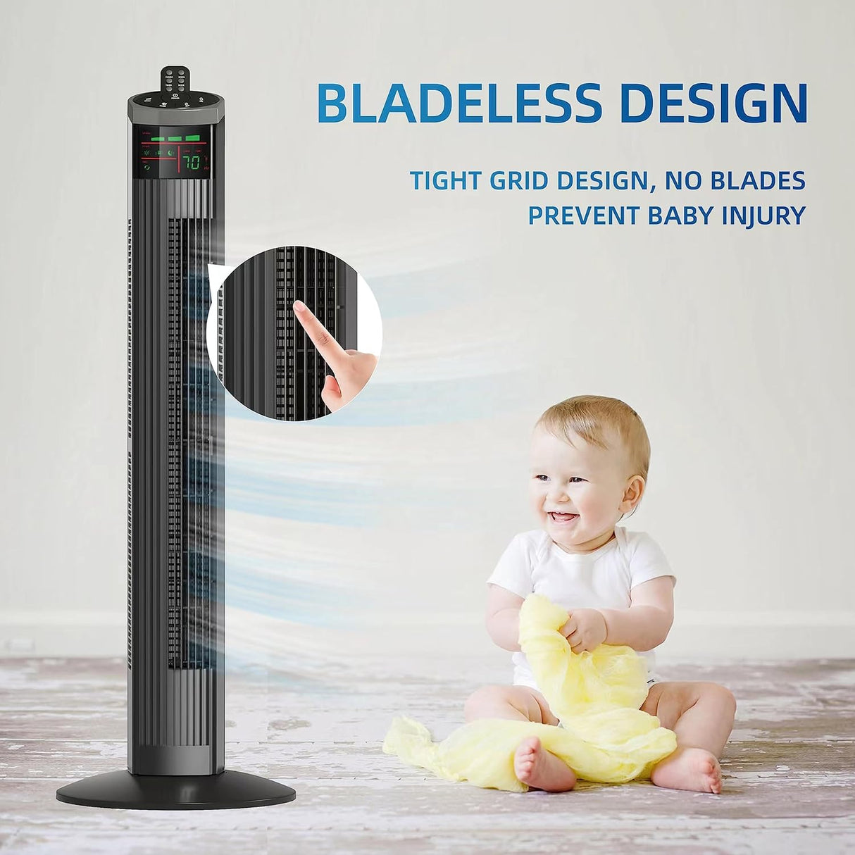Ventilador Torre Oscilante Simple Deluxe 36, 3 Velocidades, Remote