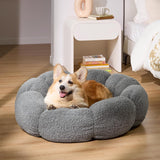 Cama grande calmante para perros antideslizantes de flores