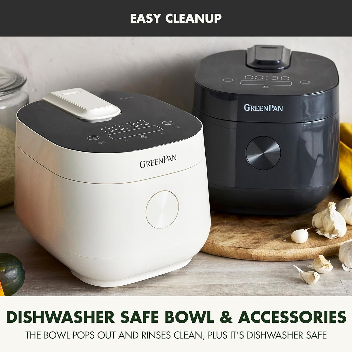 Cocedor de Arroz GreenPan, 4 Tazas, 10 Presets, PFAS-Free