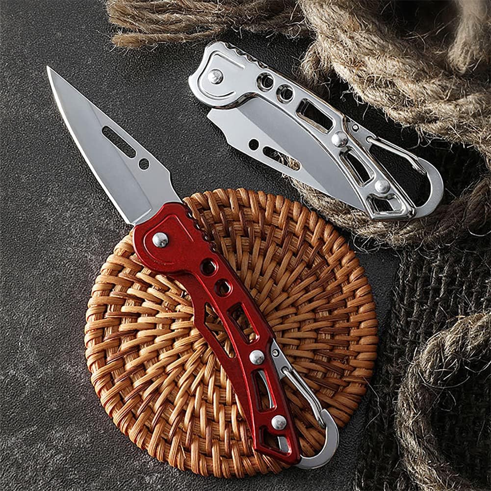 Cuchillo plegable, hoja súper afilada de 2.2 pulgadas, Rojo