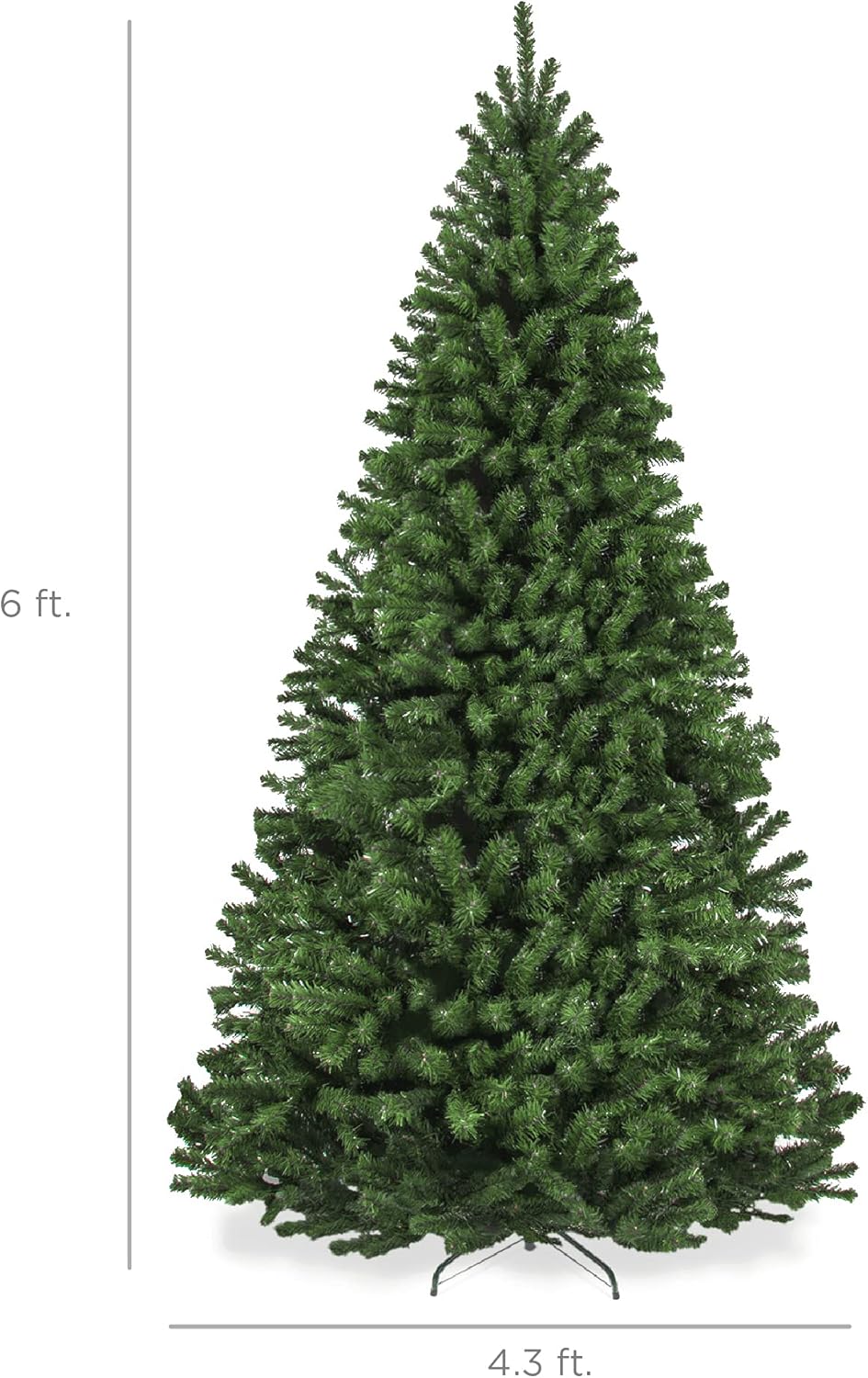 Árbol de Navidad artificial de 6ft con 798 puntas y base plegable