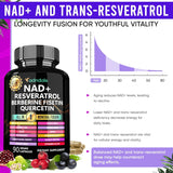 Suplemento NAD 300mg y Resveratrol 1000mg, Fórmula Orgánica