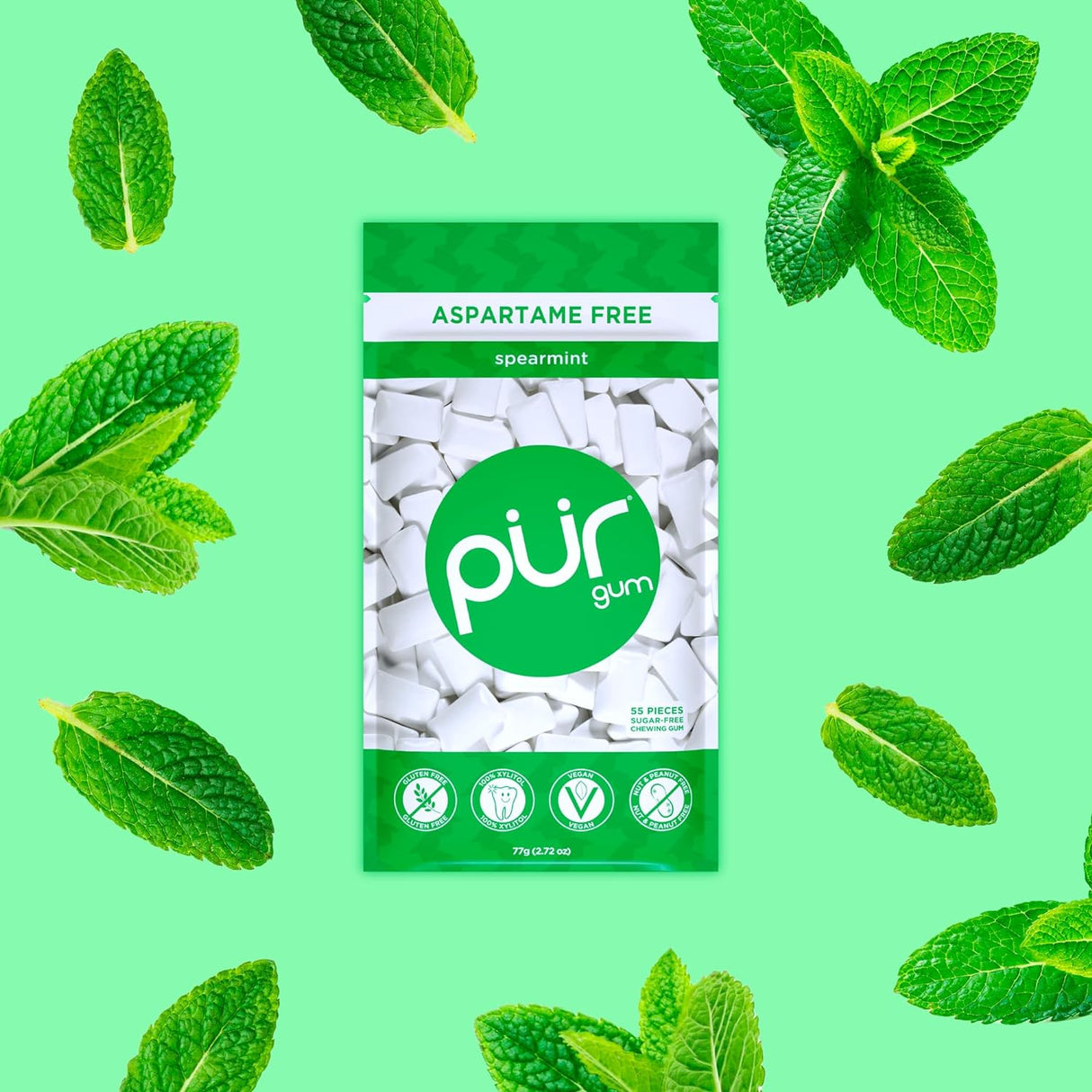 Chicle sin Aspartame 100% Xilitol Sabor Menta Natural