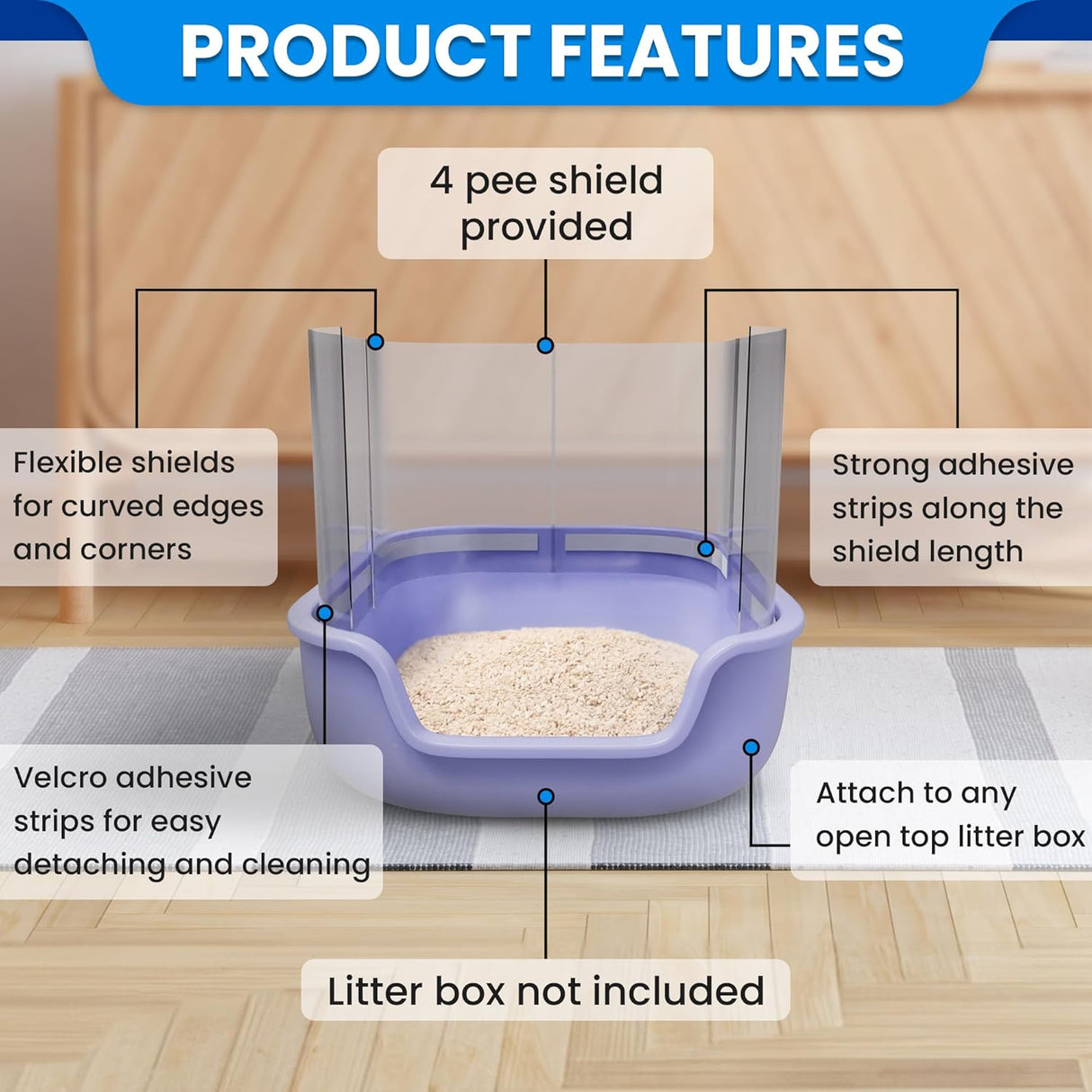 Protectores de orina para caja de arena para gatos SANDPEAK