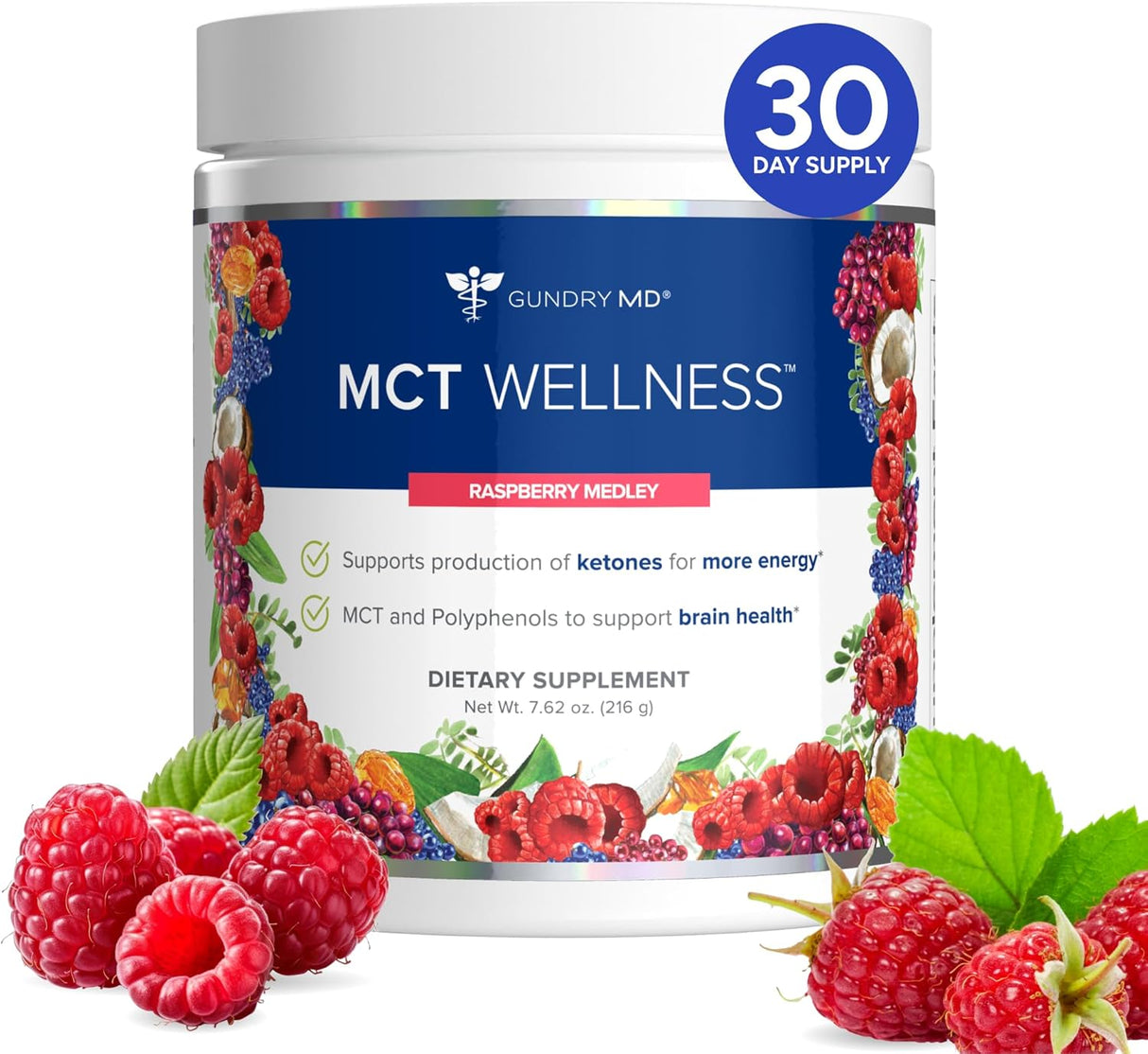 Polvo de Bienestar MCT Gundry MD, Energía y Salud Cerebral