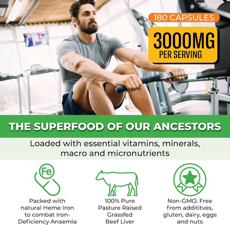 Suplementos Alimenticios Hígado de res alimentado con hierba