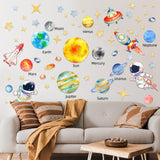 Adhesivo Pared Sistema Solar, Decoración Espacial para Niños