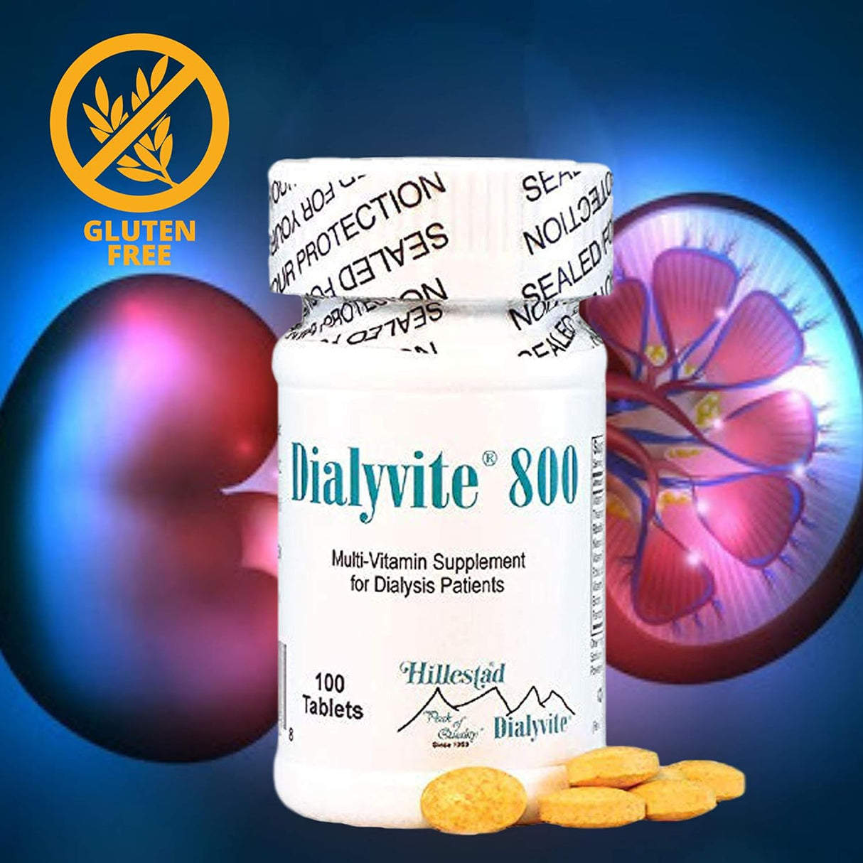 Suplemento Multi-Vitaminas Dialyvite 800 de Hillestad Labs, 100 Tab.