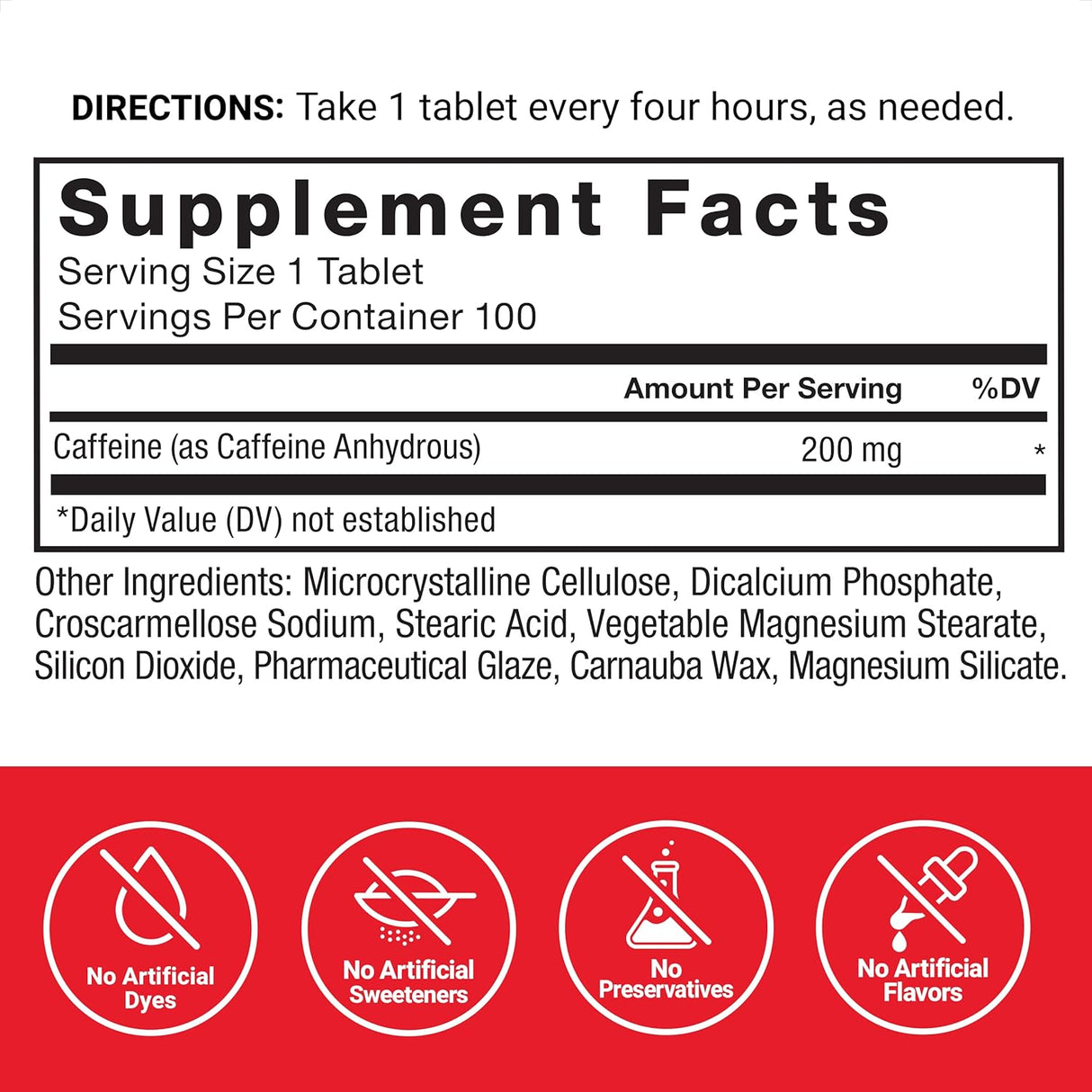 Píldoras de cafeína 200mg Force Factor, energía y enfoque