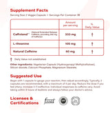 Píldoras de Cafeína de Liberación Extendida - 200mg - 60 Caps