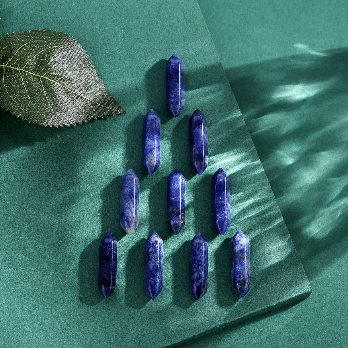 Varitas de Sodalita para Reiki y Meditación, Puntas Hexagonales