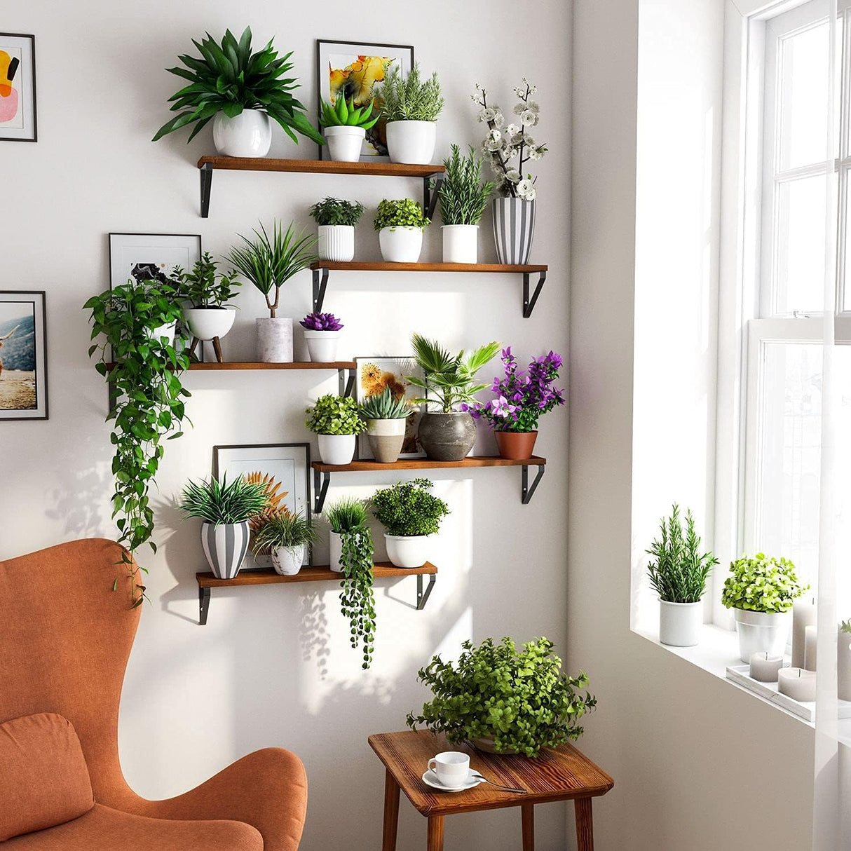 Estanterías Flotantes Wallniture Ponza, 24 Set de 5 Estantes
