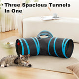 Túnel para gatos Love's Cabin, 3 vías, colapsable, con bola