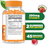 Vitamin C Gummies Kids | Lifeable | 250mg, Vegan, GMO-Free, Chewable | 90u