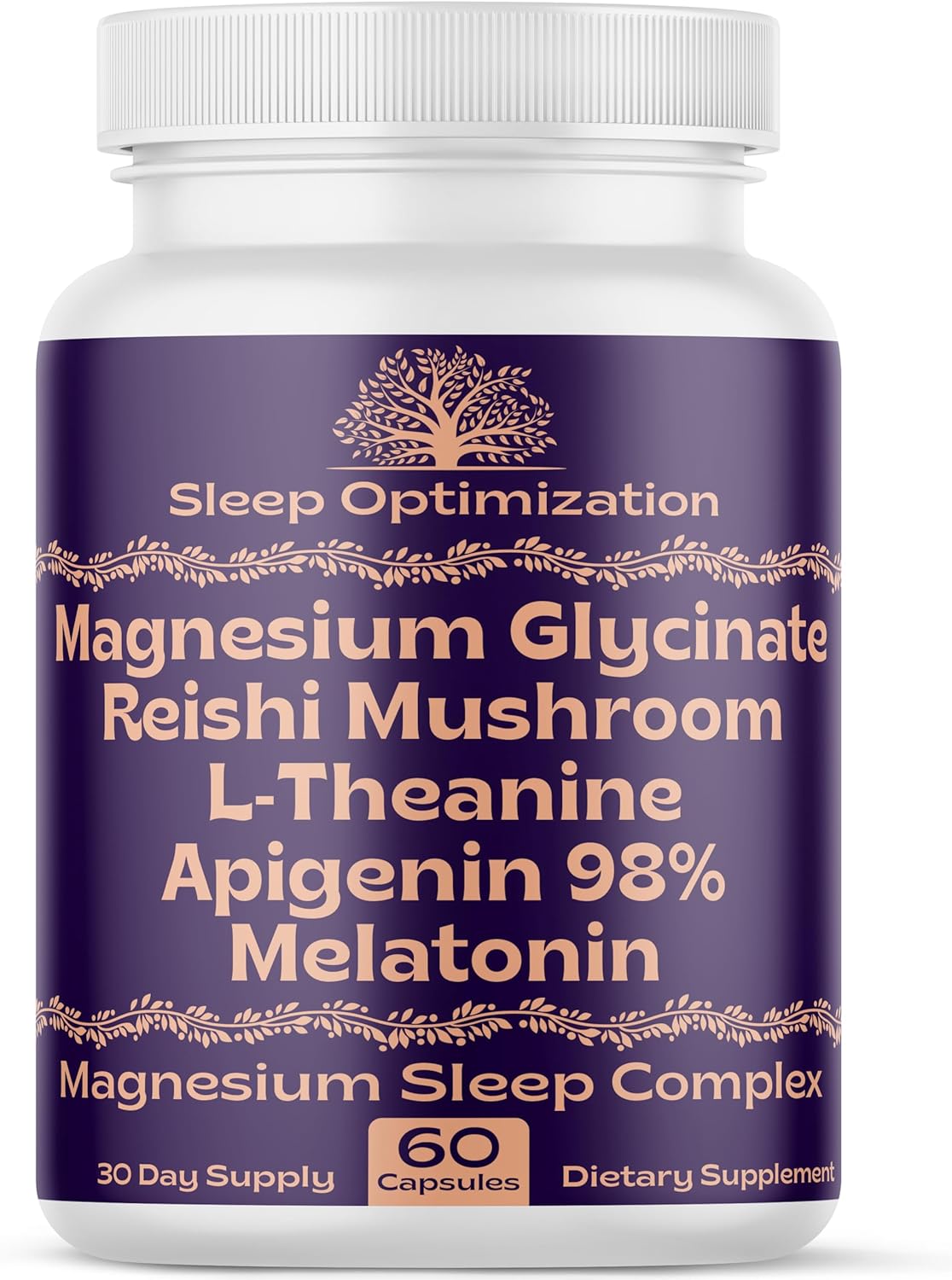 Bisglicinato de magnesio 500 mg hongo Reishi 350 mg L teanina