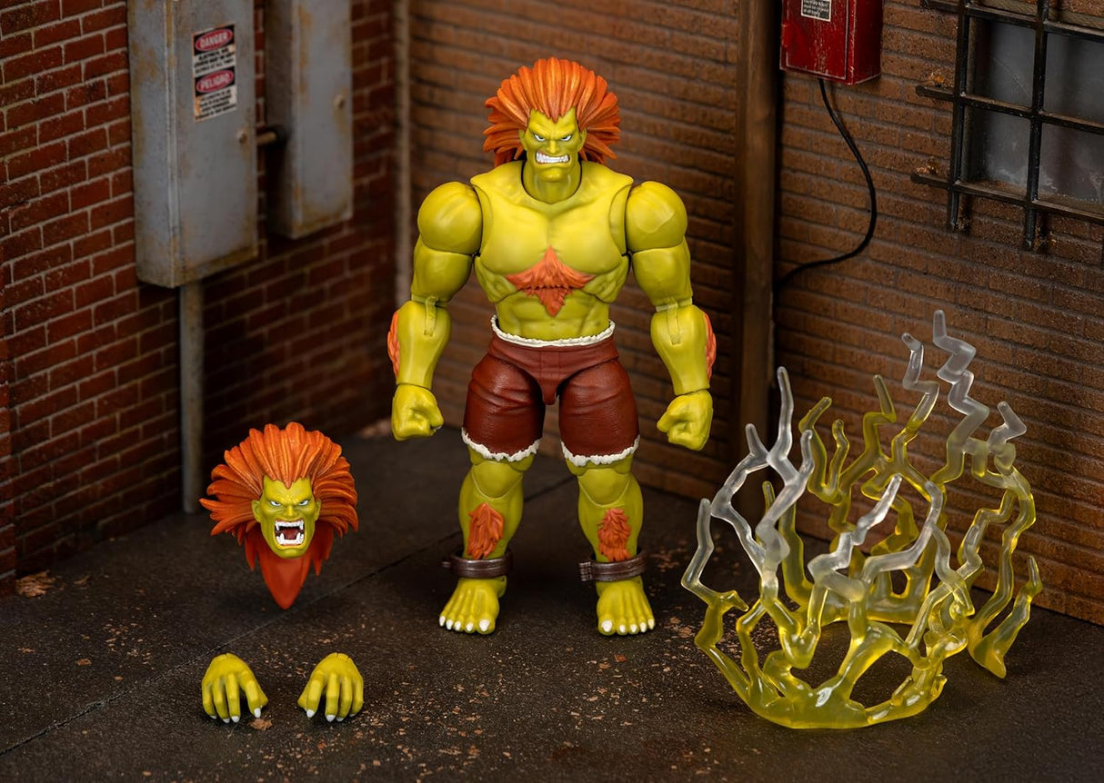 Figura Blanka Street Fighter II Jada, 1:12, articulada, accesorios, 7