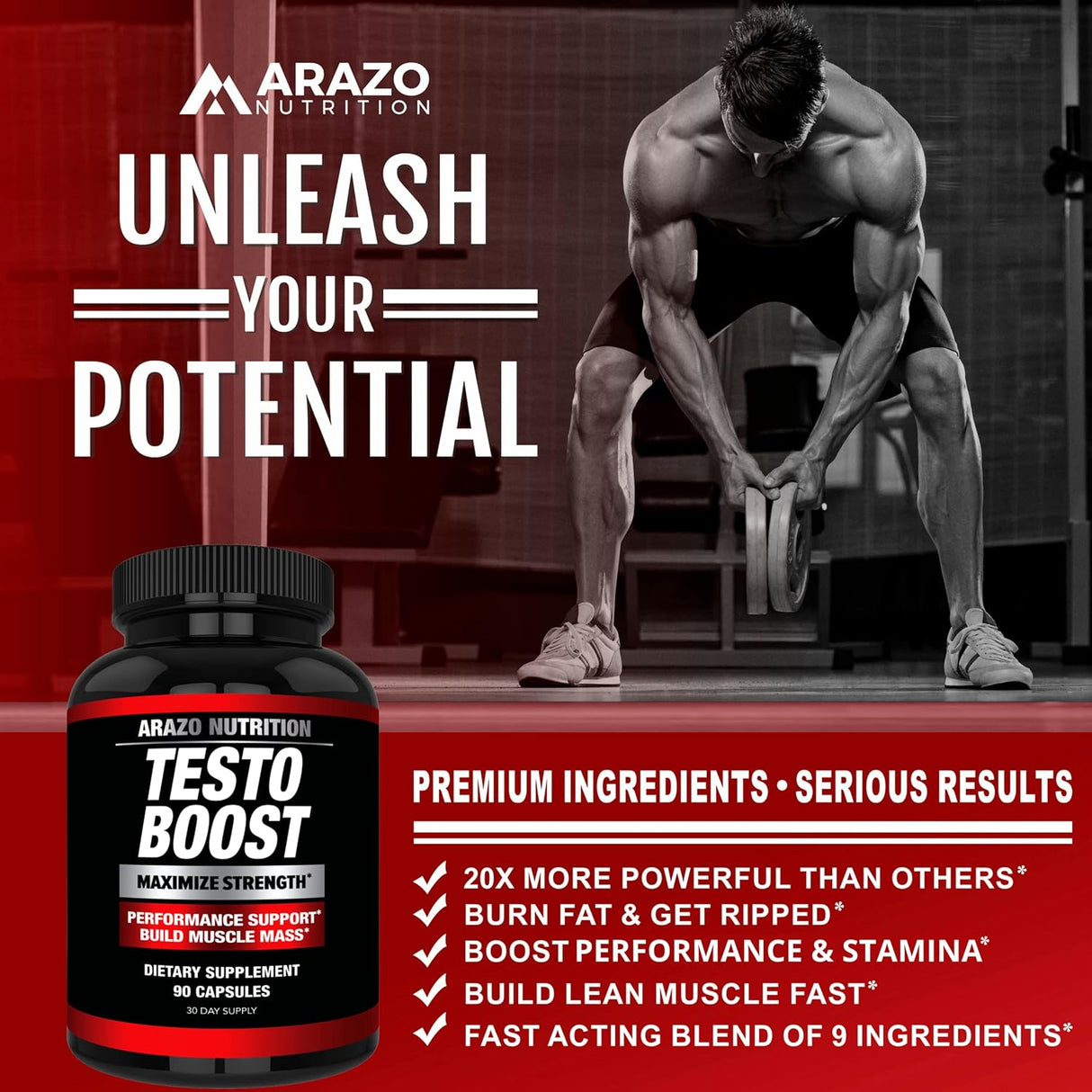 Suplemento TestoBoost Test Booster   Tribulus 90 capsulas