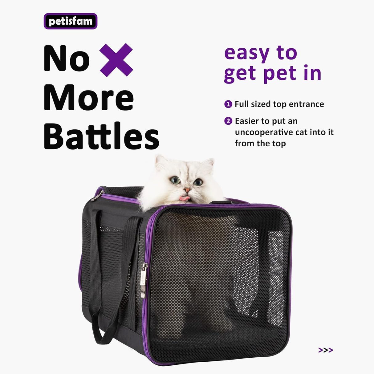 Transportín Petisfam para gatos y perros pequeños, fácil uso