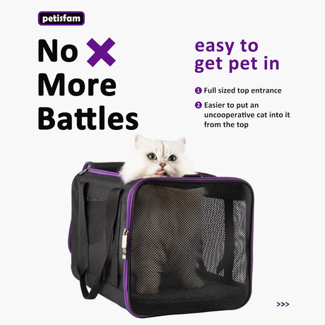 Transportín Petisfam para gatos y perros pequeños, fácil uso