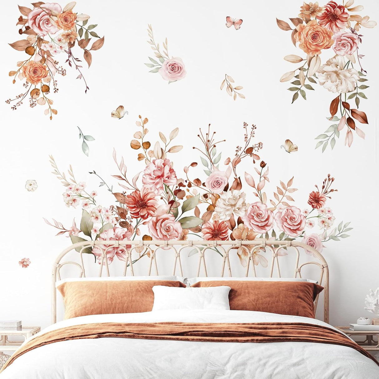 Vinilos de Pared Wondever, Flores Boho, Adhesivos Decorativos