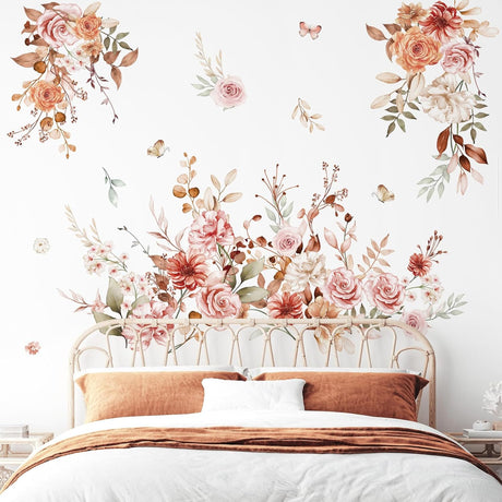 Vinilos de Pared Wondever, Flores Boho, Adhesivos Decorativos
