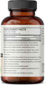 Biotina 10,000 MCG comprimidos alta potencia para cabello, piel y uñas