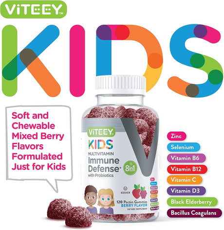 Gomitas Multivitamínicas 8-en-1 para Niños con Probióticos