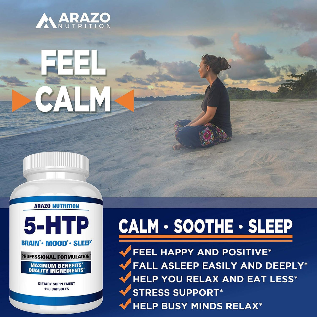 Suplementos Alimenticios 5-HTP 0.007 oz 120 cápsulas