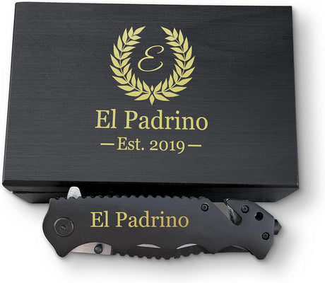 Cuchillo premium grabado, accesorio de viaje compacto
