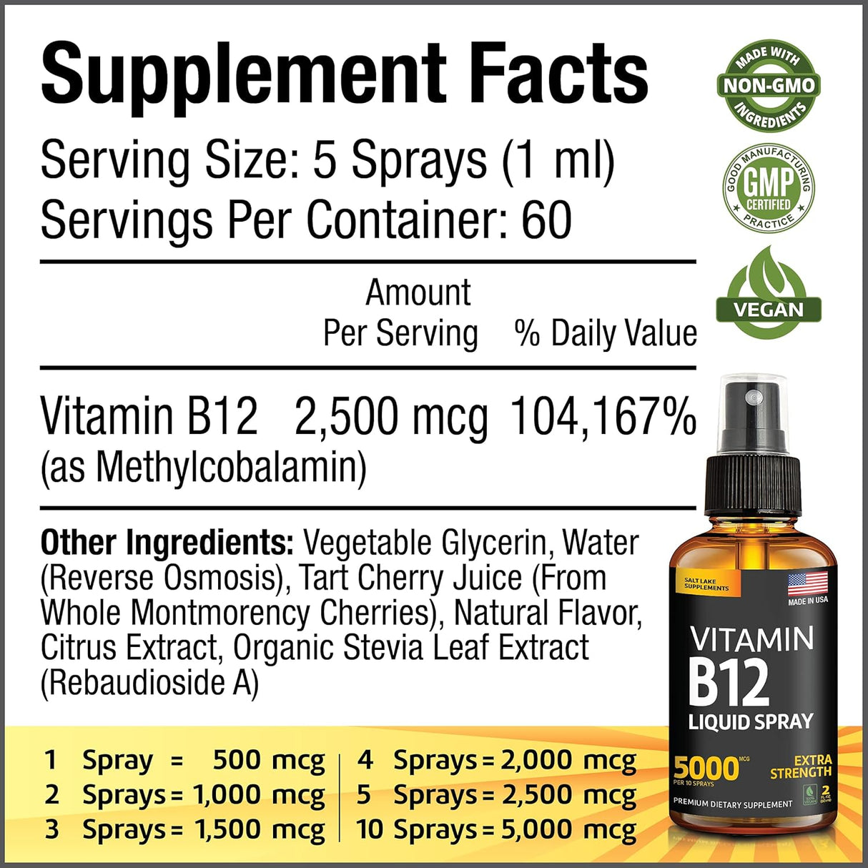 Suplemento  Vitamina B12 Sublingual 2 pack  Spray