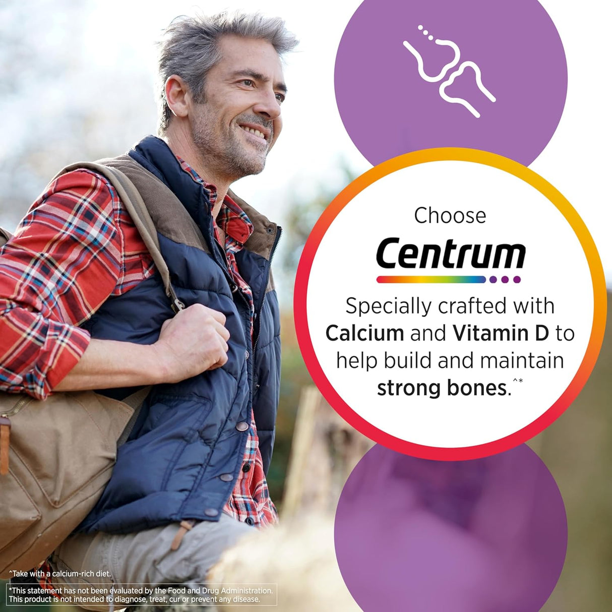 Suplemento Centrum Silver Men's 50+ con vitamina D3 200 tab