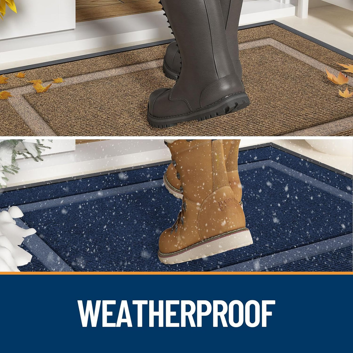 Alfombrilla de Entrada OLANLY, Impermeable, Antideslizante, 29.5x17