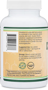 Suplemento de Calostro 120 Cápsulas Double Wood 1000mg IgG 15%