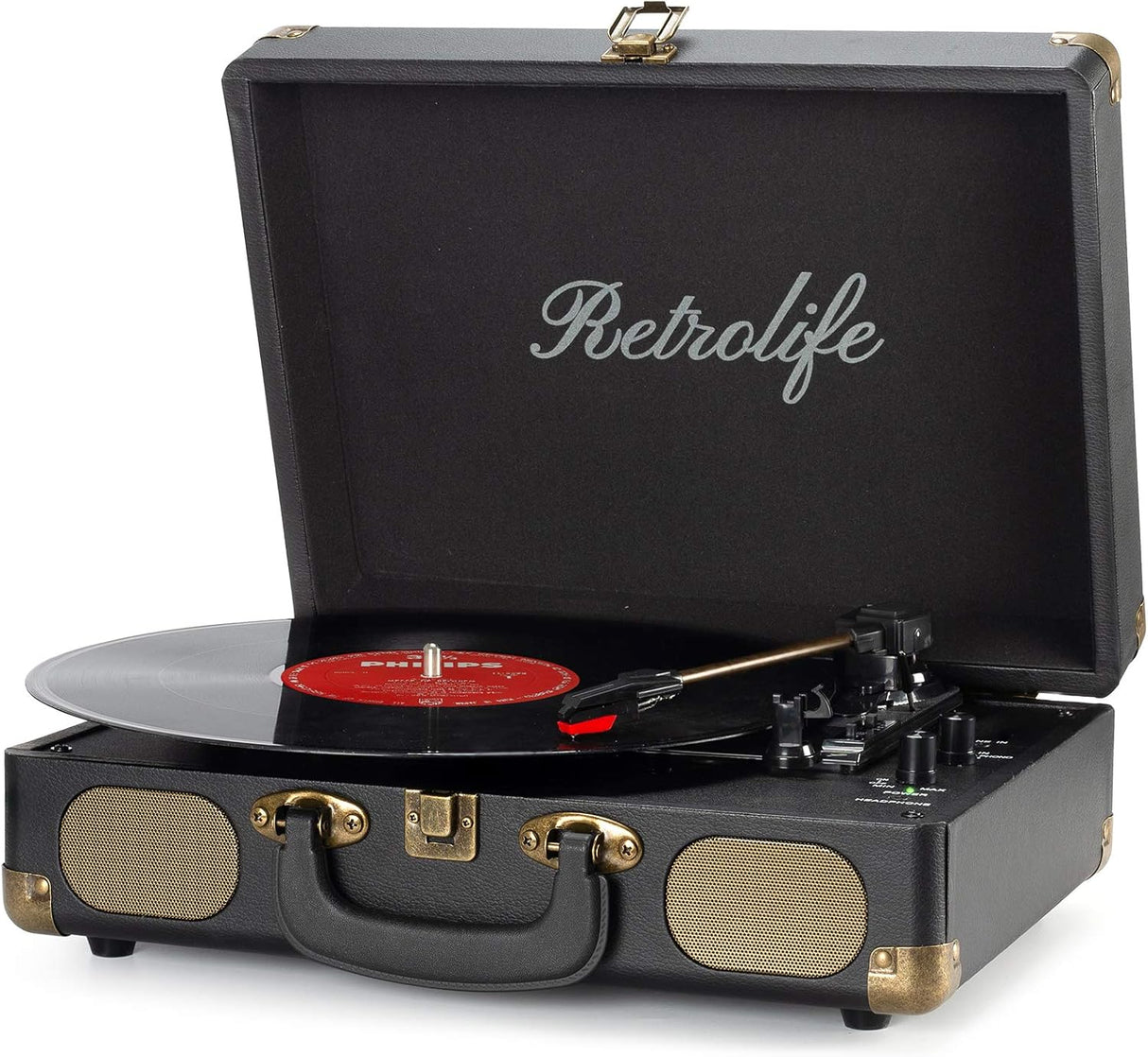 Reproductor de Vinilo Bluetooth Portátil con Altavoces Integrados