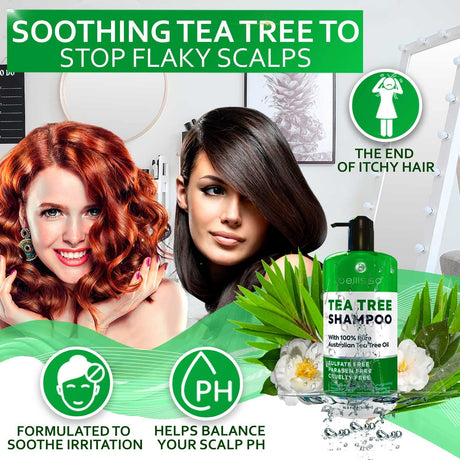 Champú de aceite de árbol de té sin sulfatos ni parabenos