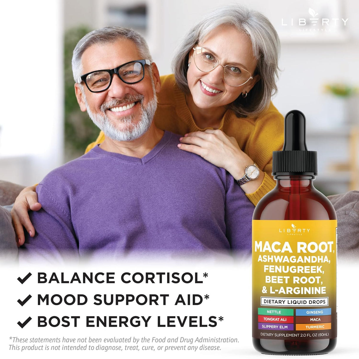 Suplemento líquido de Maca, Ashwagandha y más, 2oz