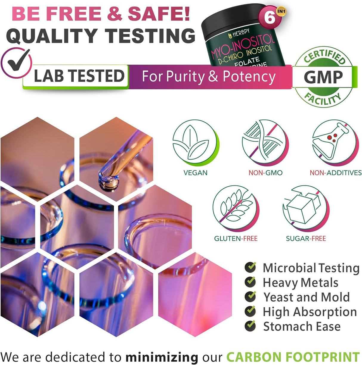 Suplemento 6en1 para mujeres, balance hormonal, 120 cápsulas