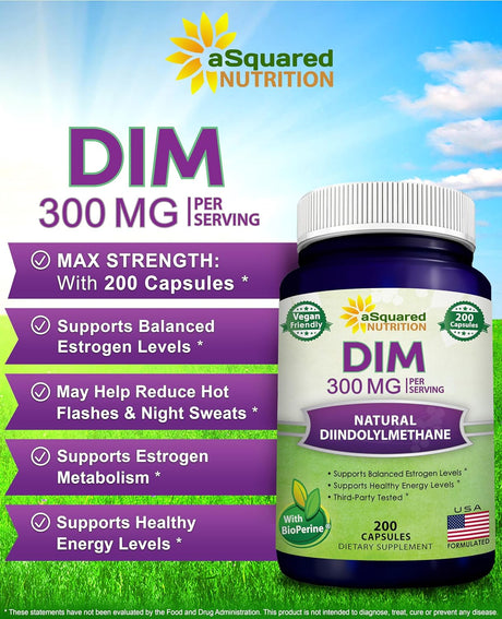 Suplemento  Nutrition DIM  300mg Plus BioPerine 200 cáp