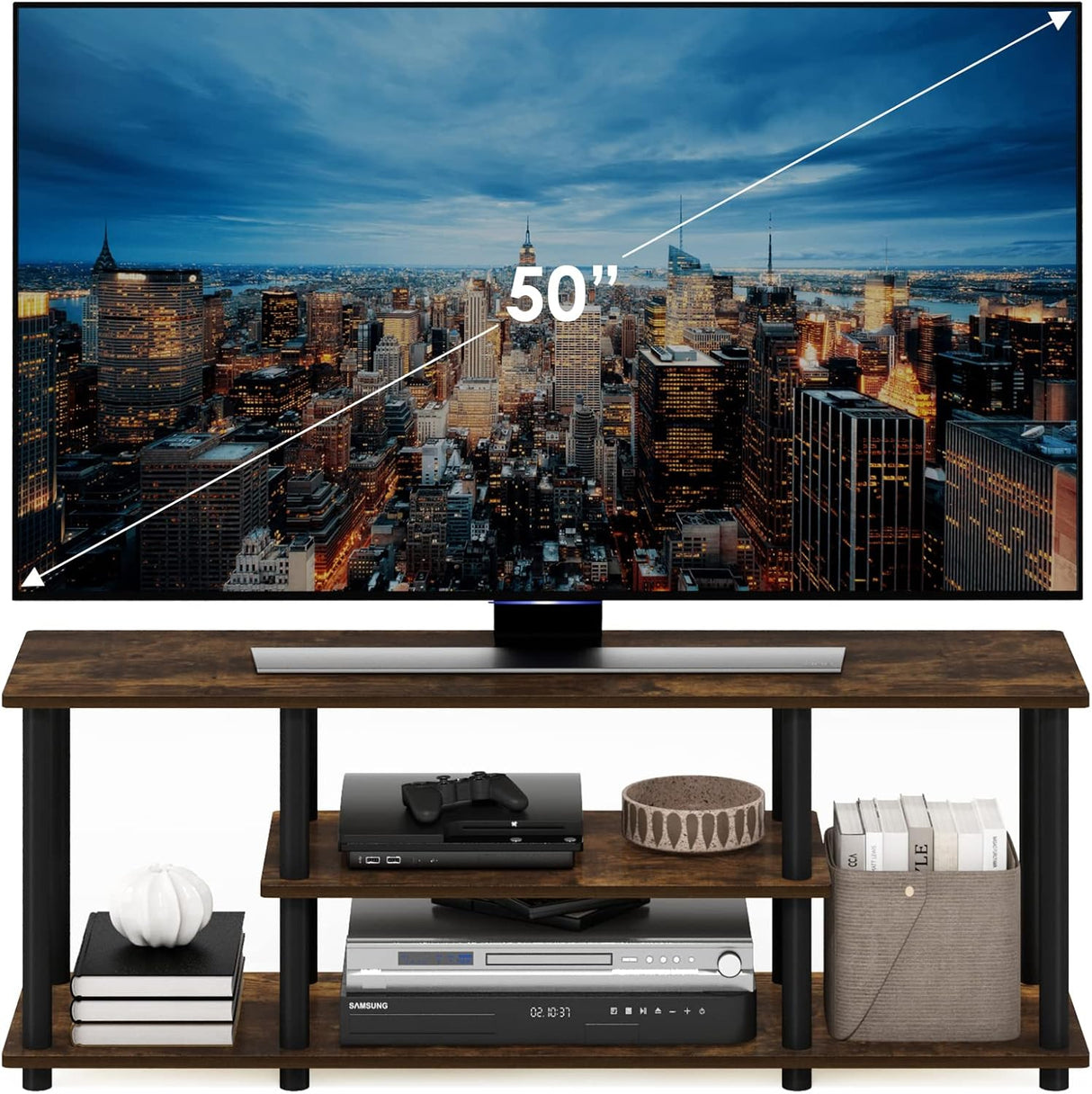 Soporte para TV sin herramientas, 3 niveles, hasta 50 pulgadas