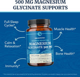 Magnesio Glicinato 500mg | Alta Absorción | 120 cápsulas